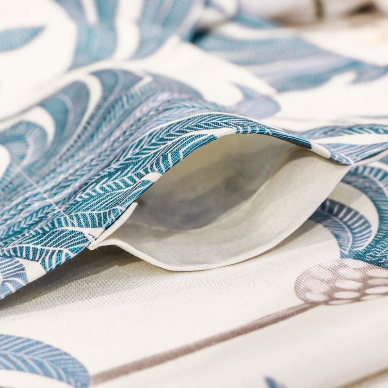 VOGOL Blue Valances for Small Windows Hood Leaves Print Window Valances for Living Room, Short Rod Pocket Curtains 52 Inch Wide by 18 Inch Long, One Panel - Image 3